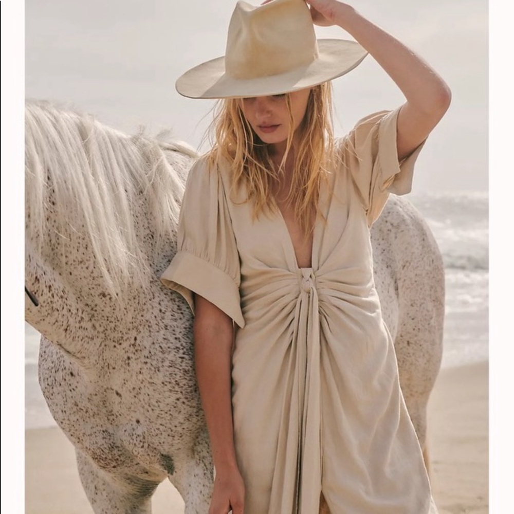 Free People vintage summer MIdi dress, color cream,small, pre owned